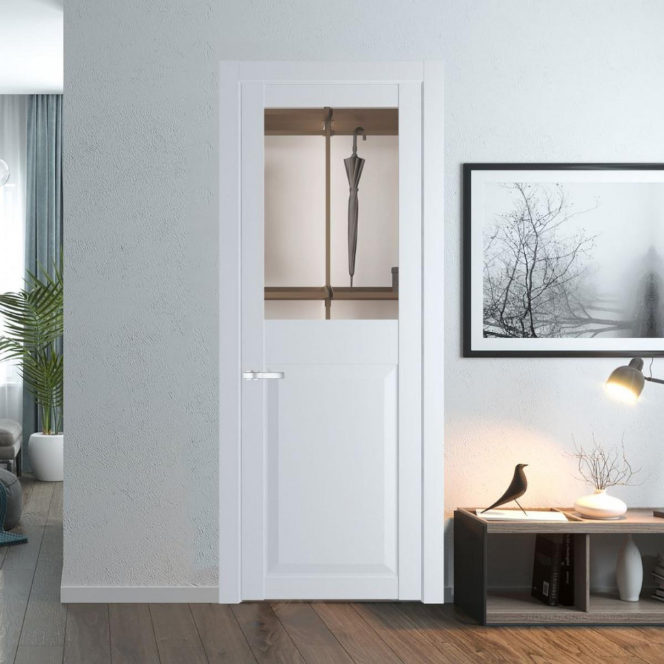 Межкомнатная дверь ProfilDoors 1.6.2 PD цвет Вайт вставка Прозрачное