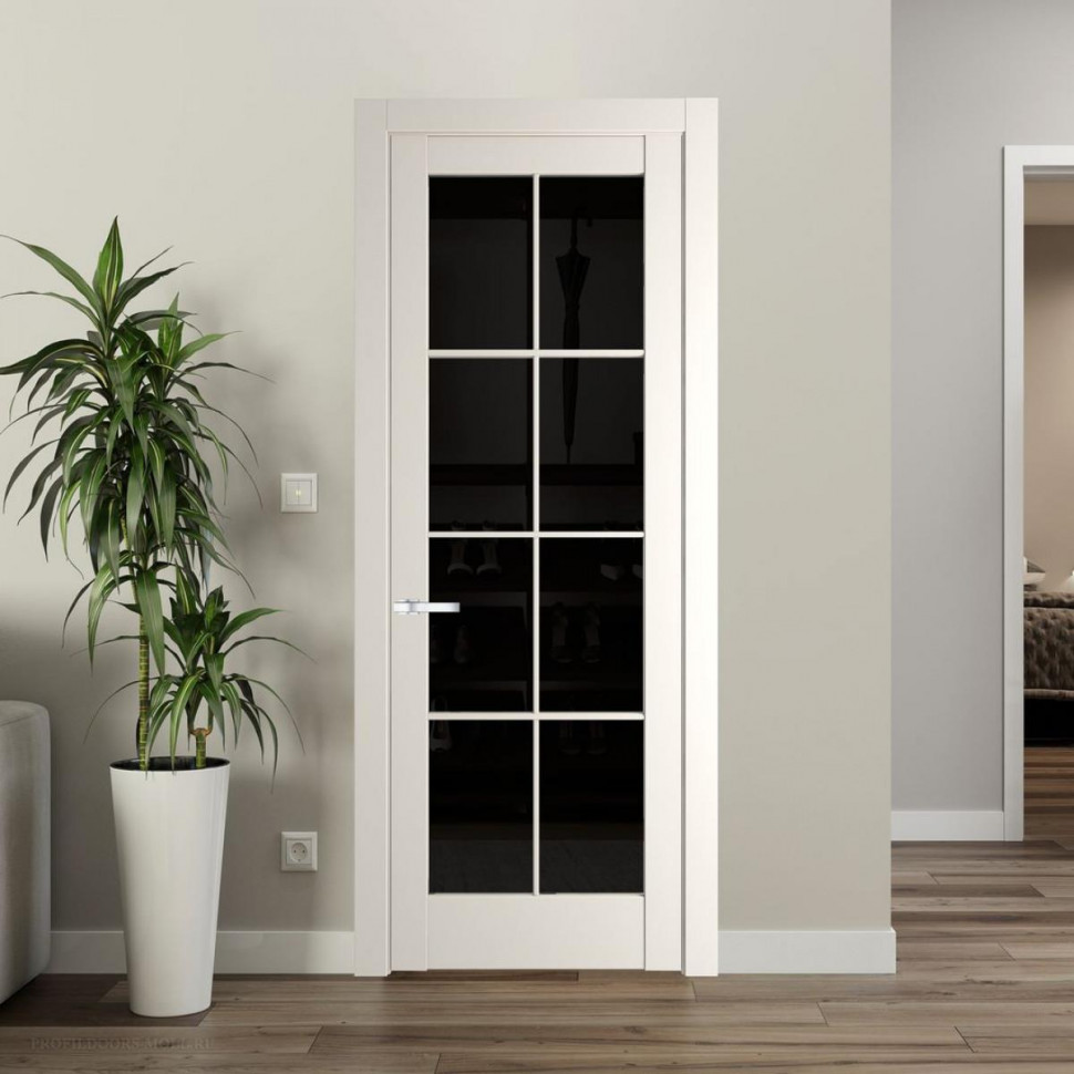 Межкомнатная дверь ProfilDoors 3.1.2 (р.8) PD цвет Перламутр белый вставка Черное тонированное