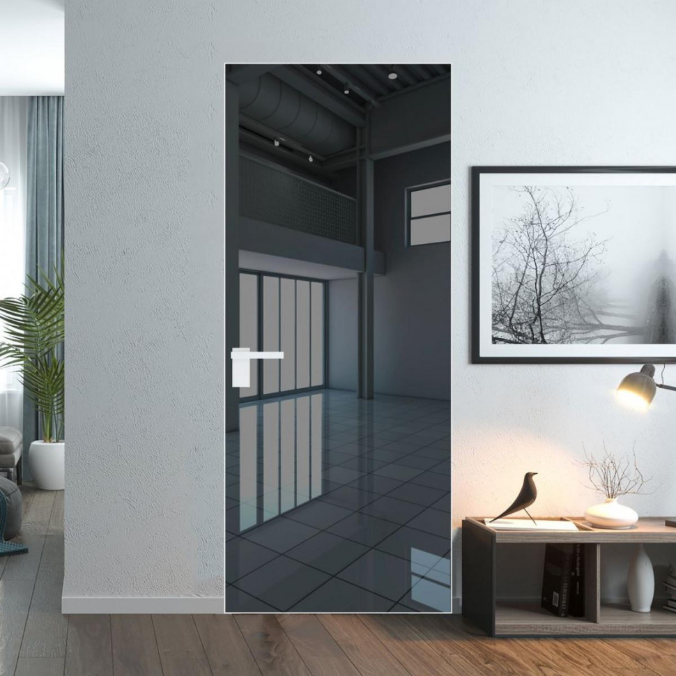 Межкомнатная дверь ProfilDoors 1 AGK цвет Зеркало Grey кромка Вайт