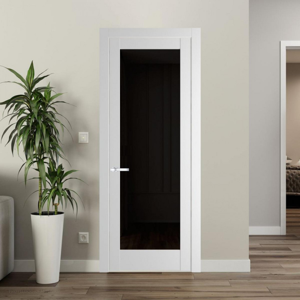 Межкомнатная дверь ProfilDoors 1.1.2PM Крем Вайт Черное тонированное