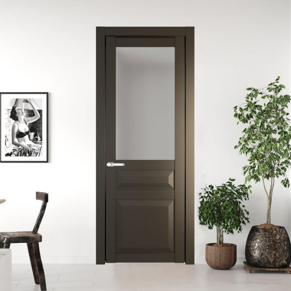Межкомнатная дверь ProfilDoors 1.5.3 PD цвет Перламутр бронза вставка Матовое