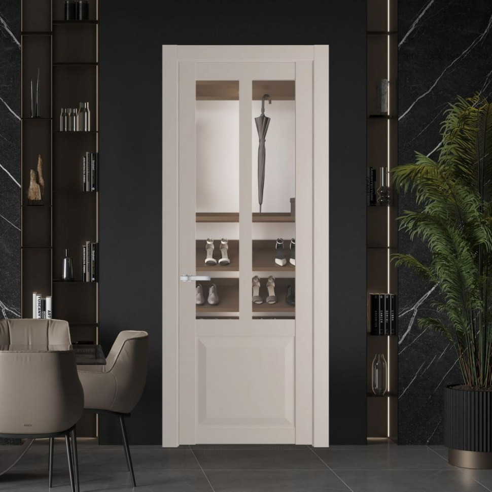 Межкомнатная дверь ProfilDoors 1.8.2 PD цвет Сэнд вставка Прозрачное