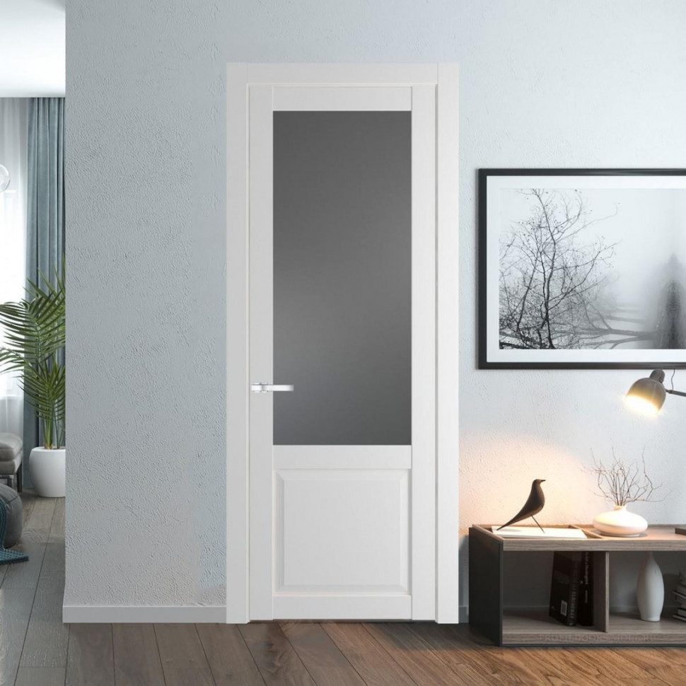 Межкомнатная дверь ProfilDoors 2.2.2 PD цвет Крем Вайт вставка Графит