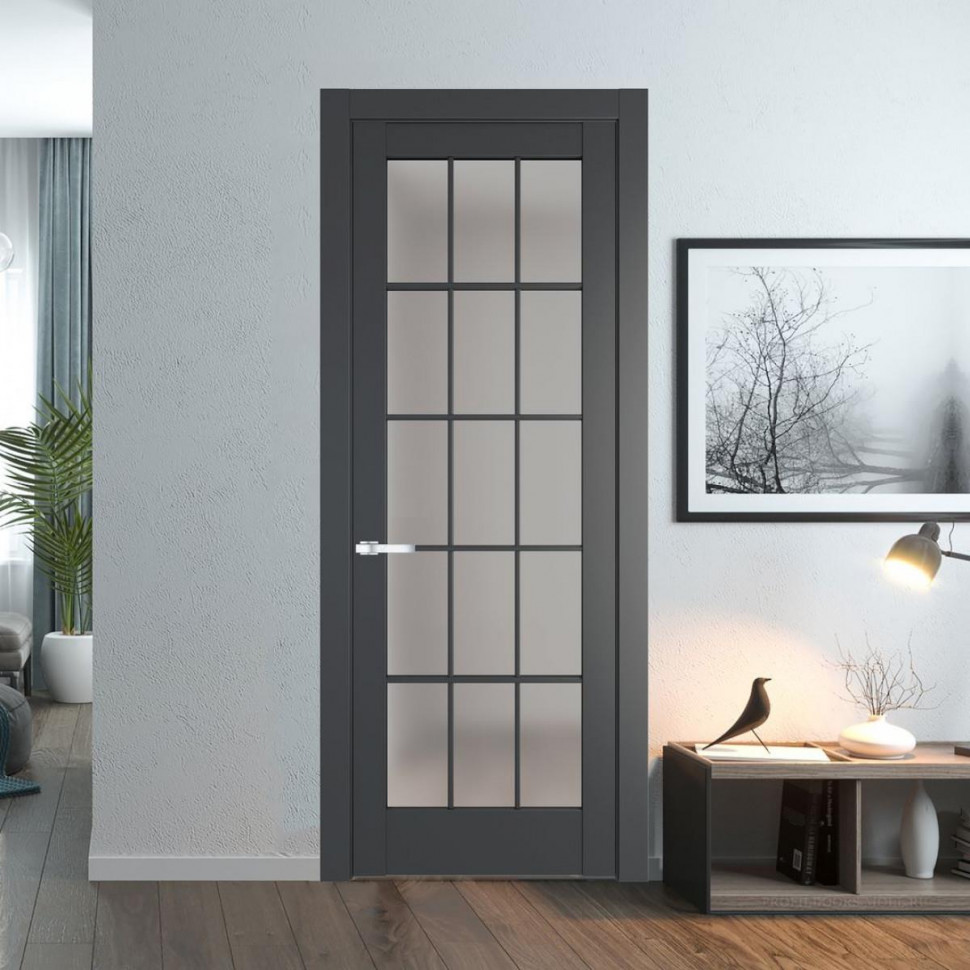 Межкомнатная дверь ProfilDoors 4.1.2 (р.15) PD цвет Графит вставка Матовое