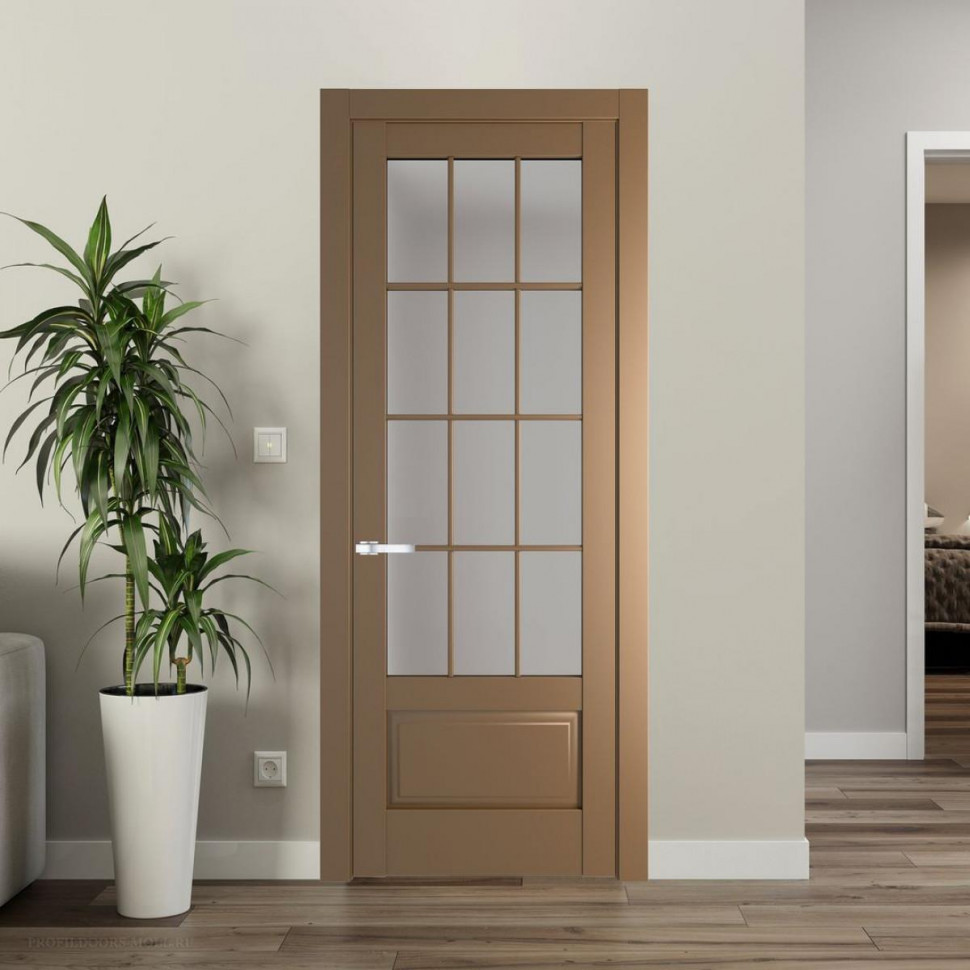 Межкомнатная дверь ProfilDoors 4.2.2 (р.12) PD цвет Перламутр золото вставка Матовое