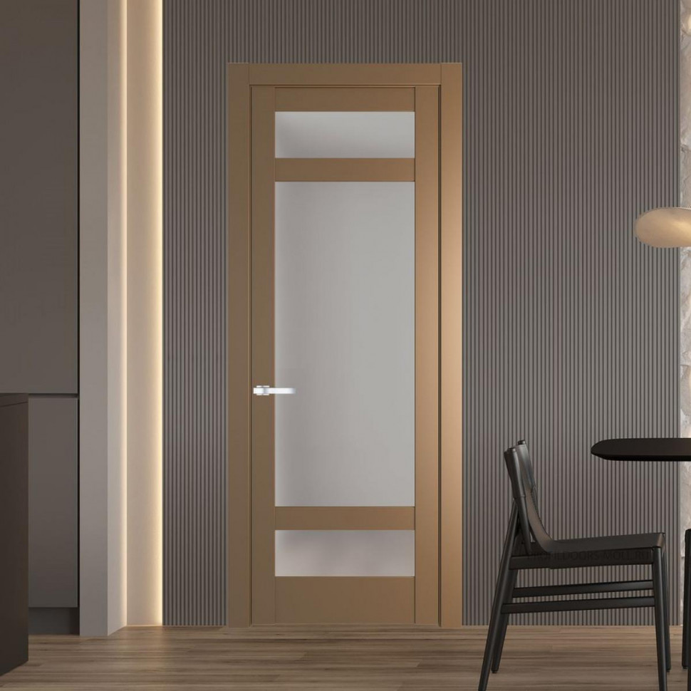 Межкомнатная дверь ProfilDoors 4.3.2 PD цвет Перламутр золото вставка Матовое