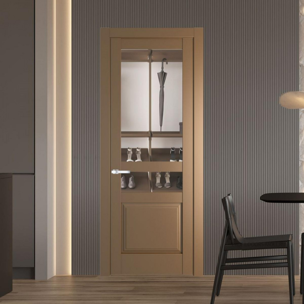 Межкомнатная дверь ProfilDoors 4.5.4 PD цвет Перламутр золото вставка Прозрачное