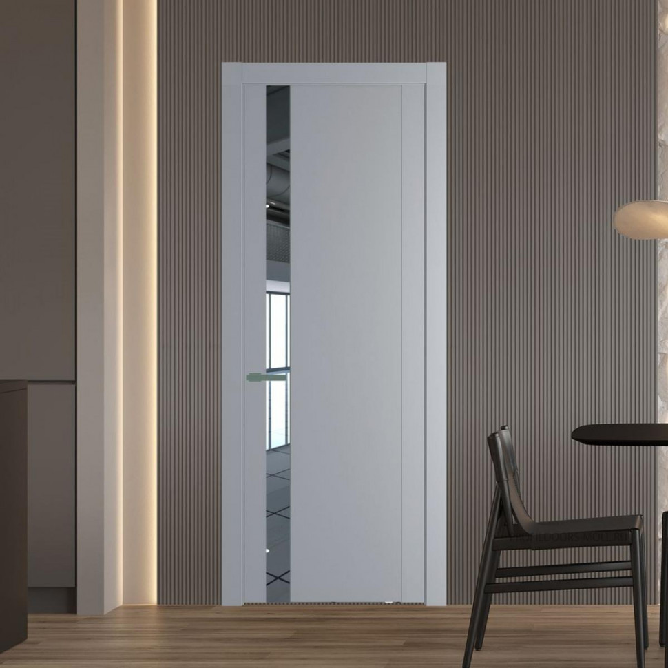 Межкомнатная дверь ProfilDoors 1.2P Смоки Зеркало молдинг Зеленый воск