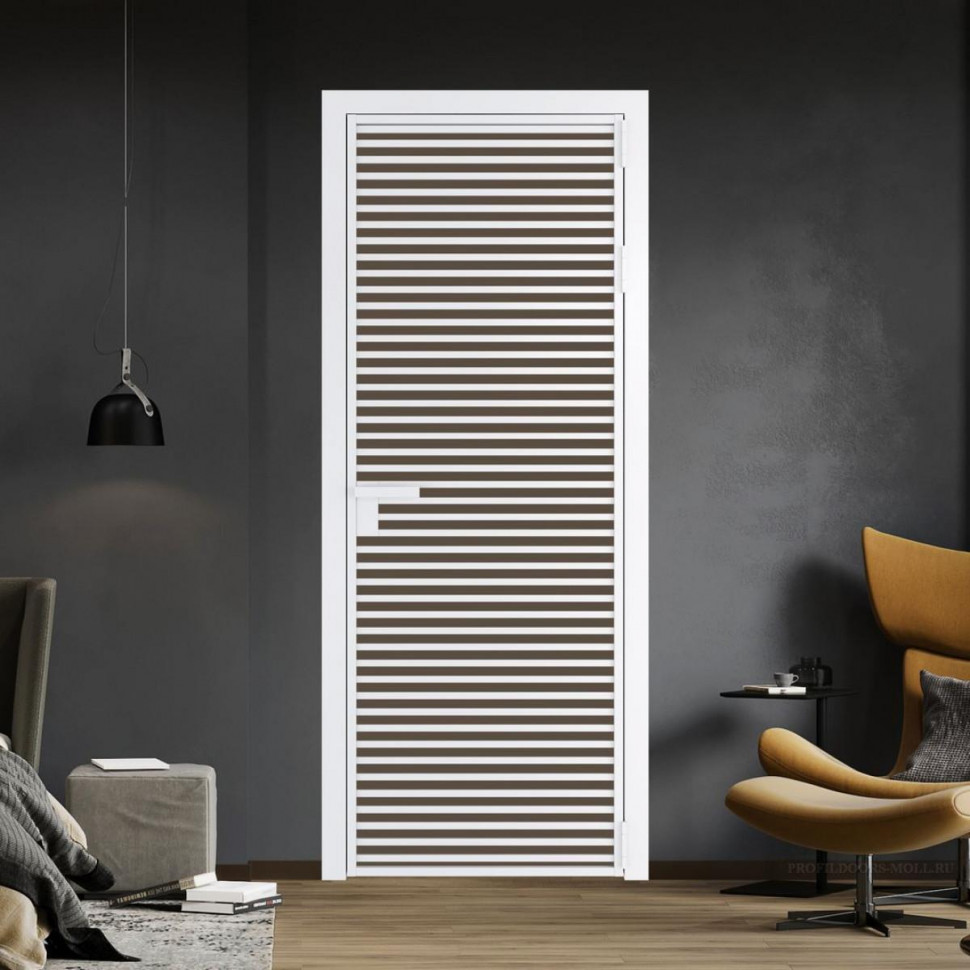 Межкомнатная дверь ProfilDoors 12 AG стекло Монохром гляссе триплекс цвет профиля Вайт