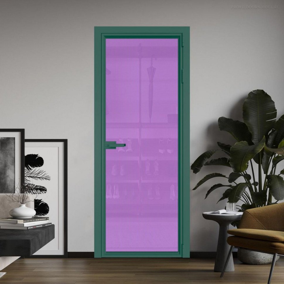 Межкомнатная дверь ProfilDoors 1 AV Кризет фиолетовое профиль Зеленый воск