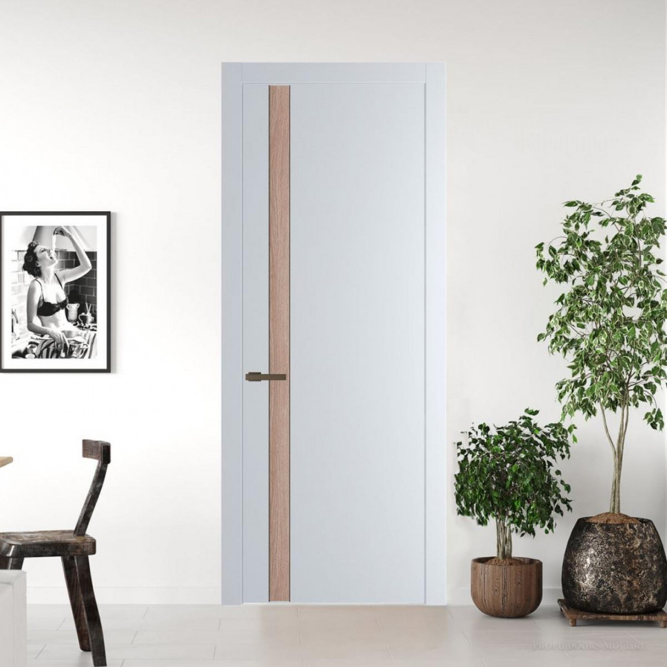 Межкомнатная дверь ProfilDoors 18 PW Вайт Дуб Сонома молдинг Деорэ