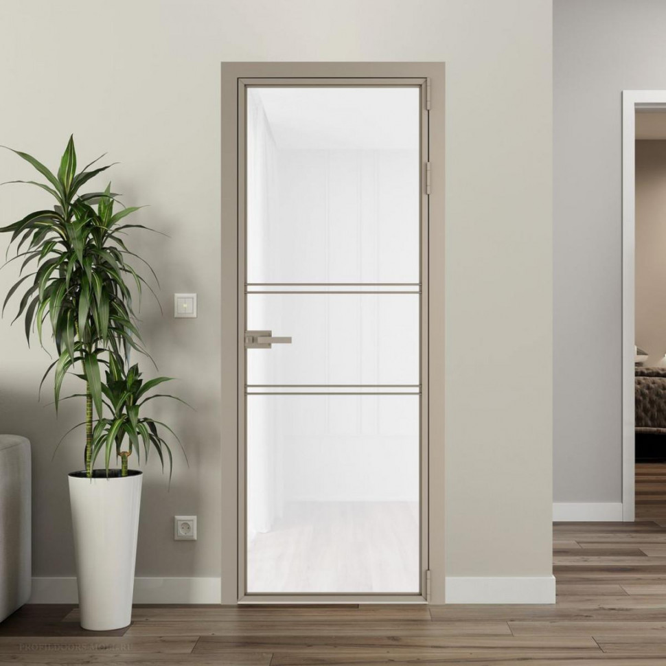 Межкомнатная дверь ProfilDoors 2 AX Триплекс белый профиль Никель матовый