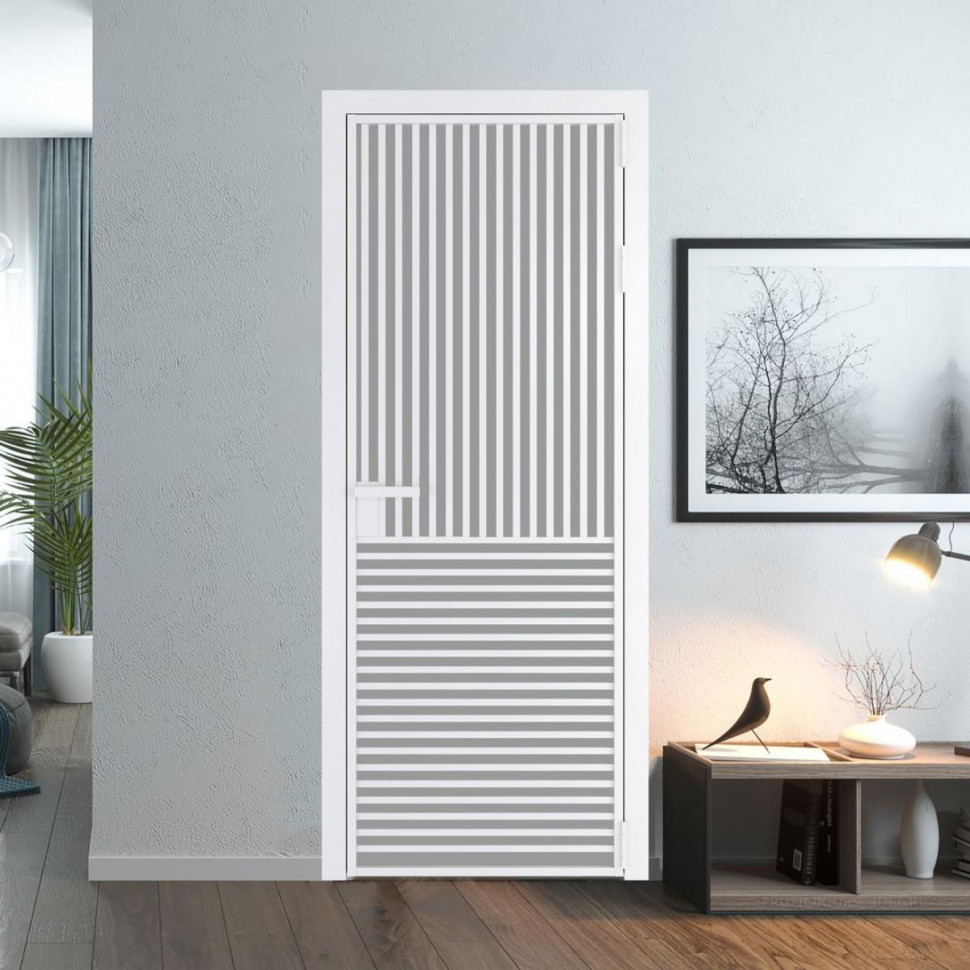 Межкомнатная дверь ProfilDoors 17 AG стекло Монохром серый триплекс цвет профиля Вайт
