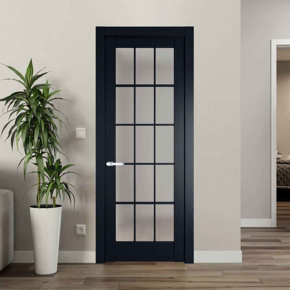Межкомнатная дверь ProfilDoors 4.1.2 (р.15) PD цвет Нэви Блу вставка Матовое