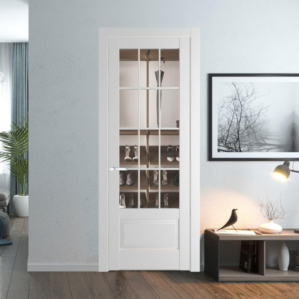 Межкомнатная дверь ProfilDoors 4.2.2 (р.12) PD цвет Крем Вайт вставка Прозрачное