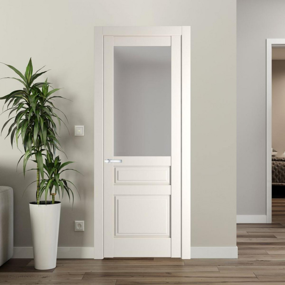 Межкомнатная дверь ProfilDoors 3.5.3 PD цвет Перламутр белый вставка Матовое