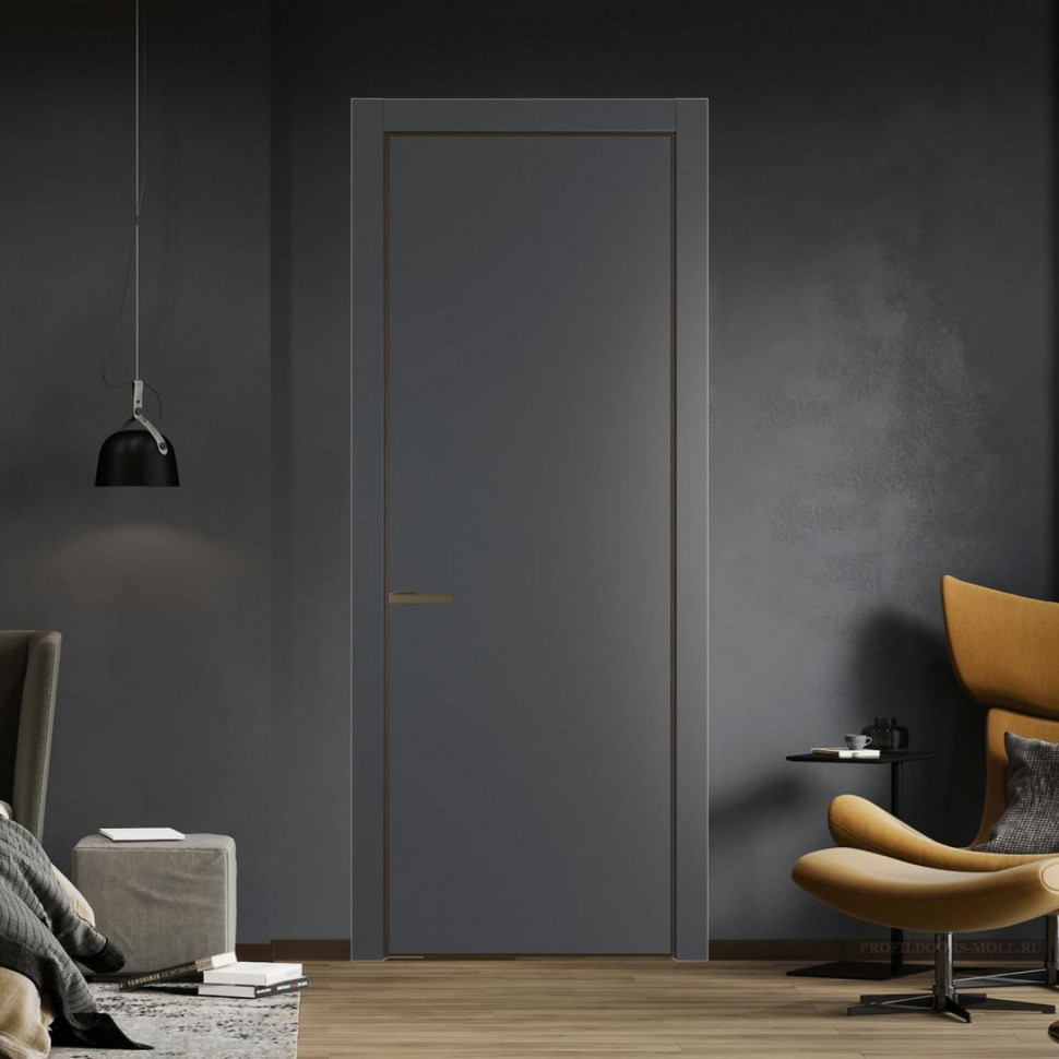 Межкомнатная дверь ProfilDoors 1 PA Графит с профилем Деорэ