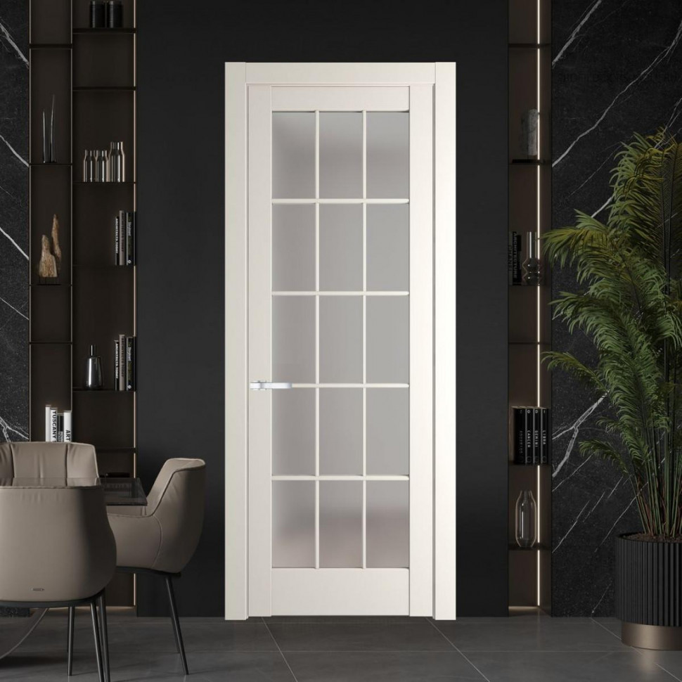 Межкомнатная дверь ProfilDoors 4.1.2 (р.15) PD цвет Перламутр белый вставка Матовое