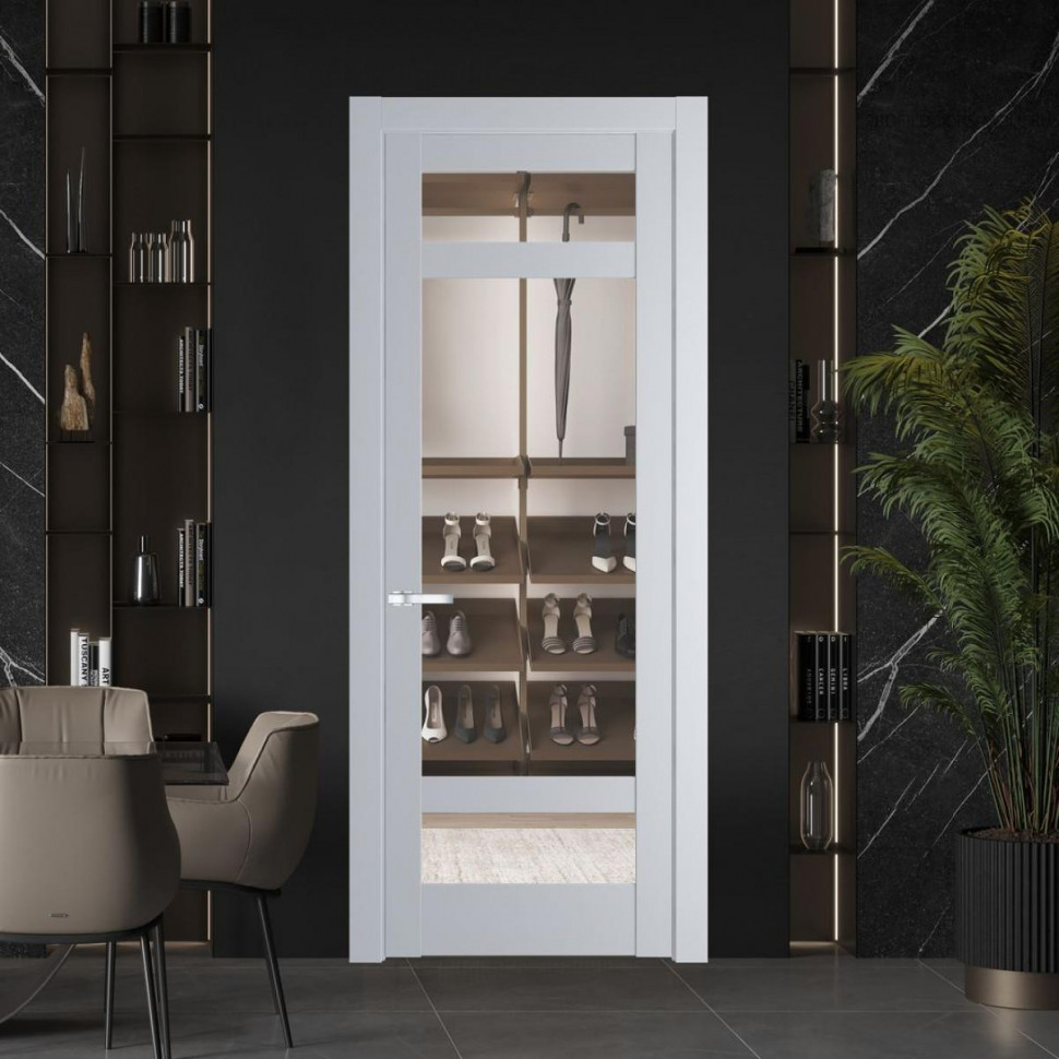 Межкомнатная дверь ProfilDoors 4.3.2 PD цвет Лайт Грей вставка Прозрачное