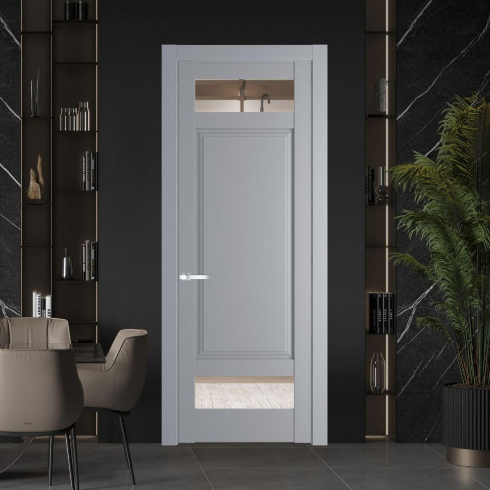 Межкомнатная дверь ProfilDoors 4.3.4 PD цвет Смоки вставка Прозрачное