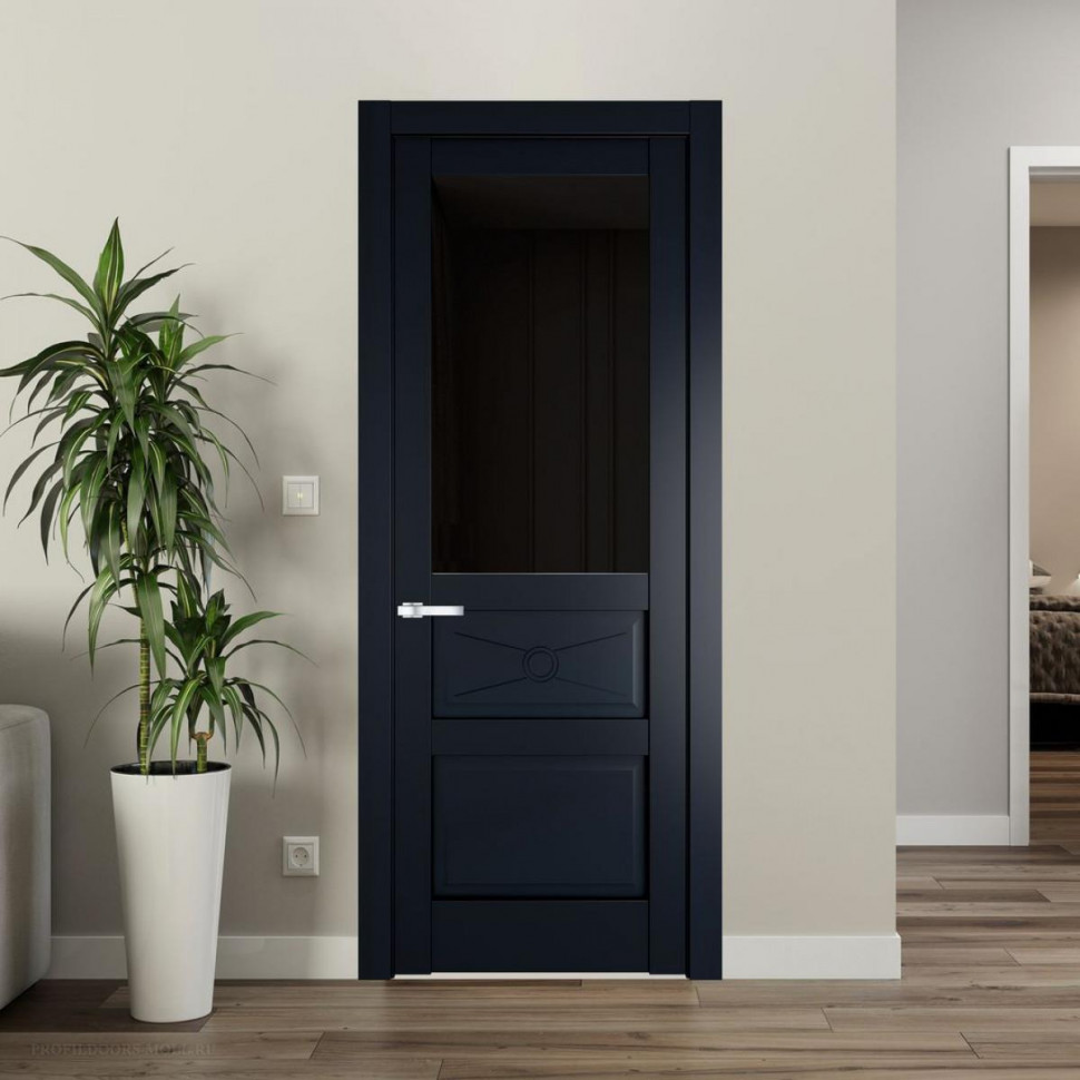 Межкомнатная дверь ProfilDoors 1.5.2PM Нэви Блу Черное тонированное