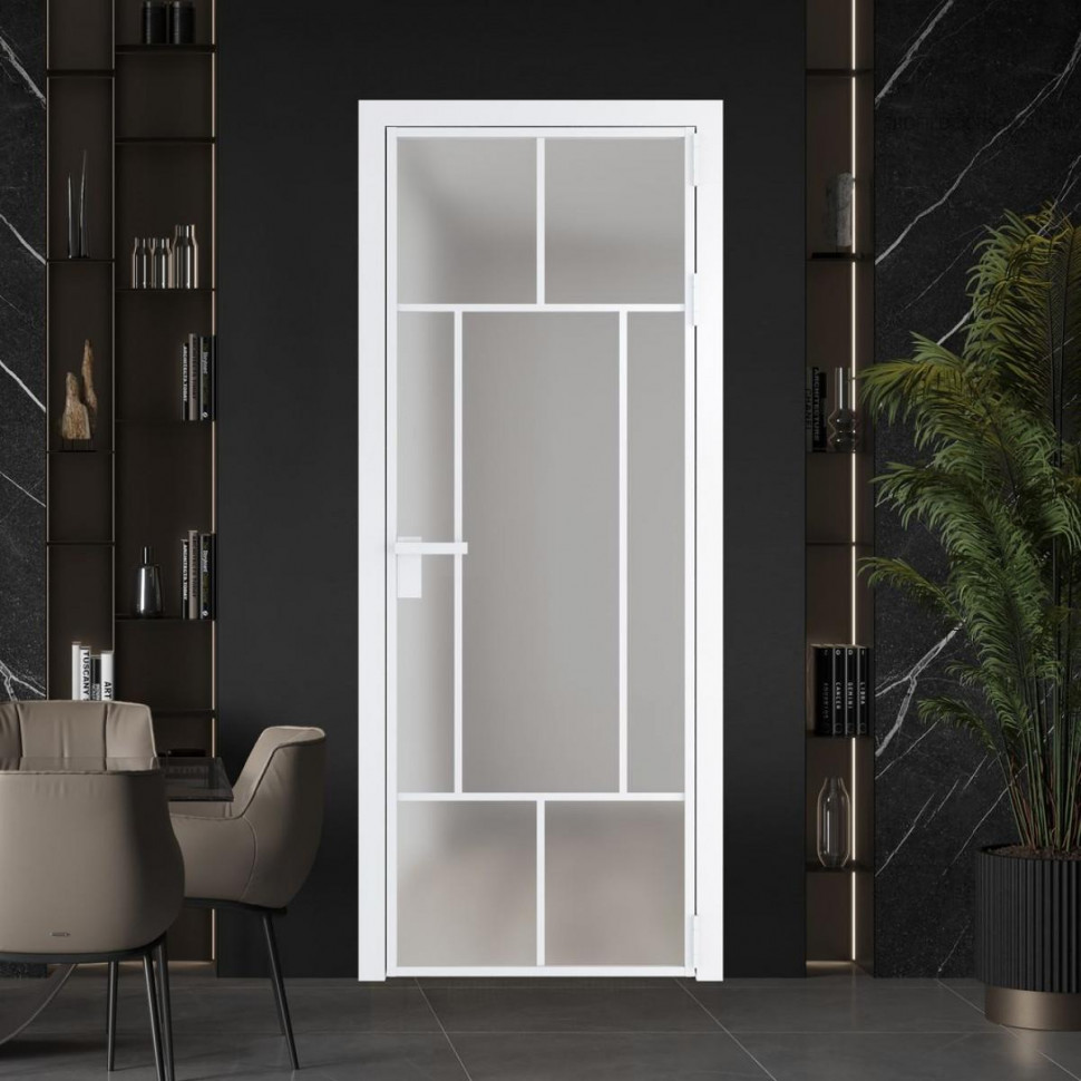 Межкомнатная дверь ProfilDoors 10 AG стекло Матовое цвет профиля Вайт