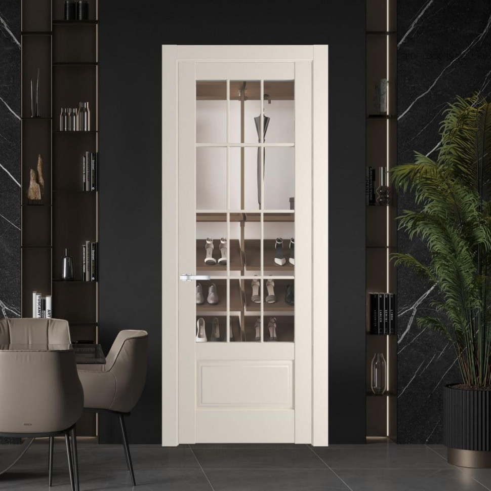 Межкомнатная дверь ProfilDoors 4.2.2 (р.12) PD цвет Кремовая Магнолия вставка Прозрачное