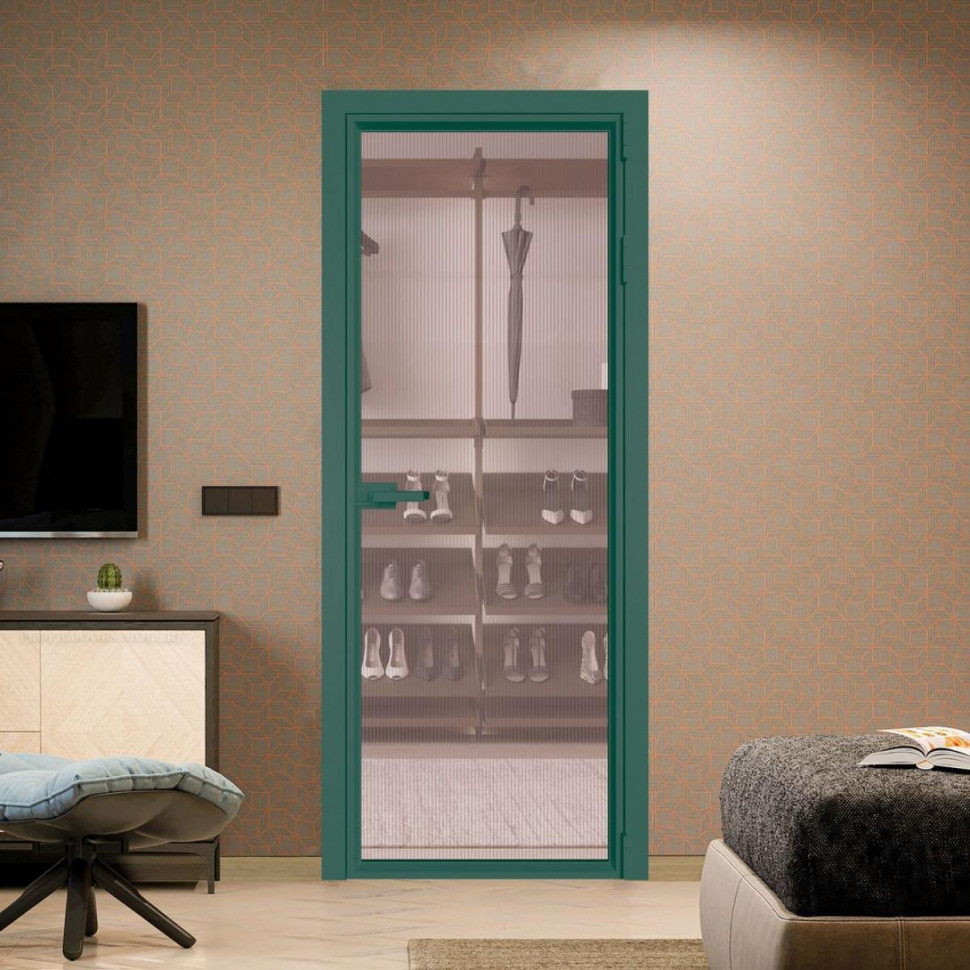 Межкомнатная дверь ProfilDoors 1 AV Мору розовое профиль Зеленый воск