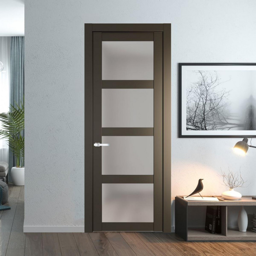 Межкомнатная дверь ProfilDoors 1.4.2 PD цвет Перламутр бронза вставка Матовое