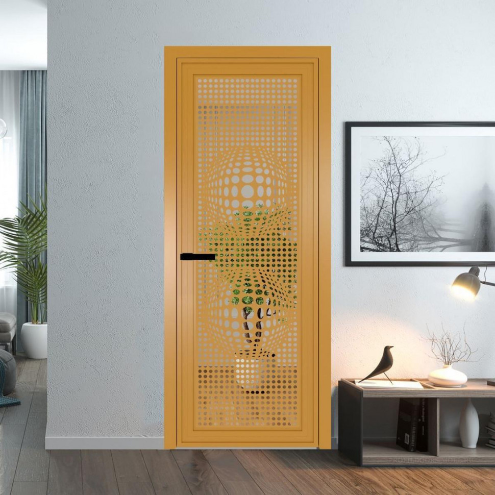 Межкомнатная дверь ProfilDoors 1 AGP Зеркало профиль Золото Рисунок 3