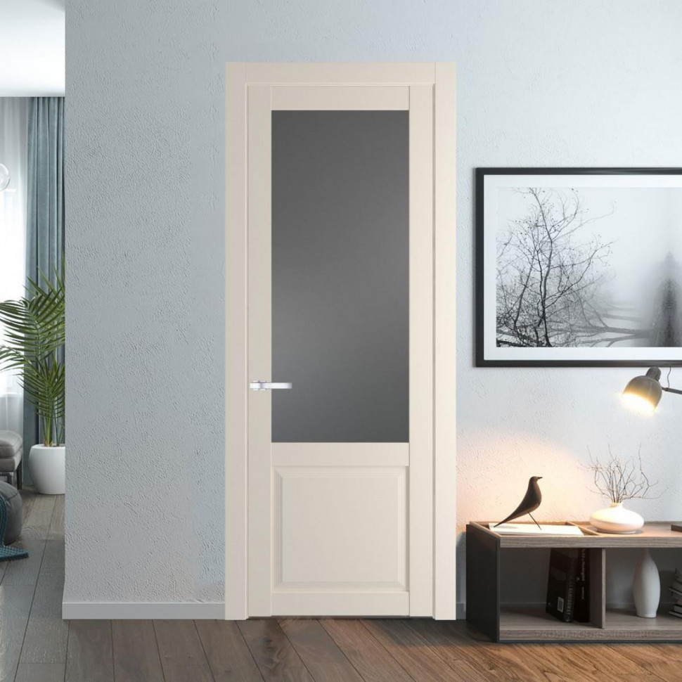 Межкомнатная дверь ProfilDoors 2.2.2 PD цвет Кремовая Магнолия вставка Графит