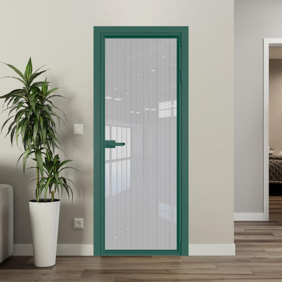 Межкомнатная дверь ProfilDoors 1 AV Узор Страйп профиль Зеленый воск