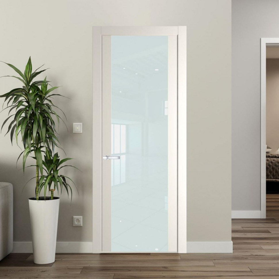 Межкомнатная дверь ProfilDoors 1.7P Перламутр белый Lacobel Белый лак