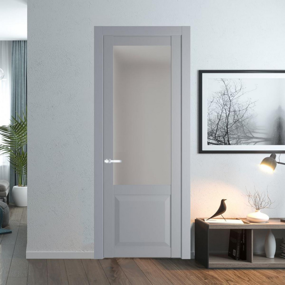Межкомнатная дверь ProfilDoors 1.2.2 PD цвет Смоки вставка Матовое