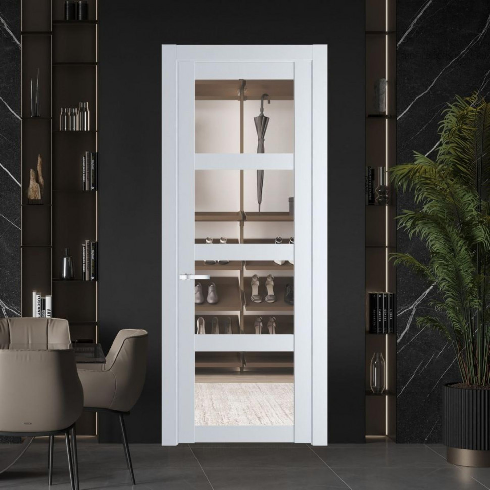 Межкомнатная дверь ProfilDoors 1.4.2 PD цвет Вайт вставка Прозрачное