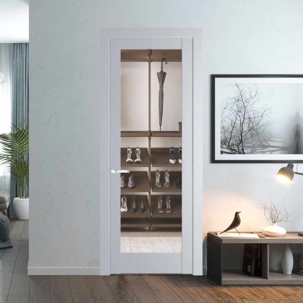 Межкомнатная дверь ProfilDoors 4.1.2 PD цвет Лайт Грей вставка Прозрачное