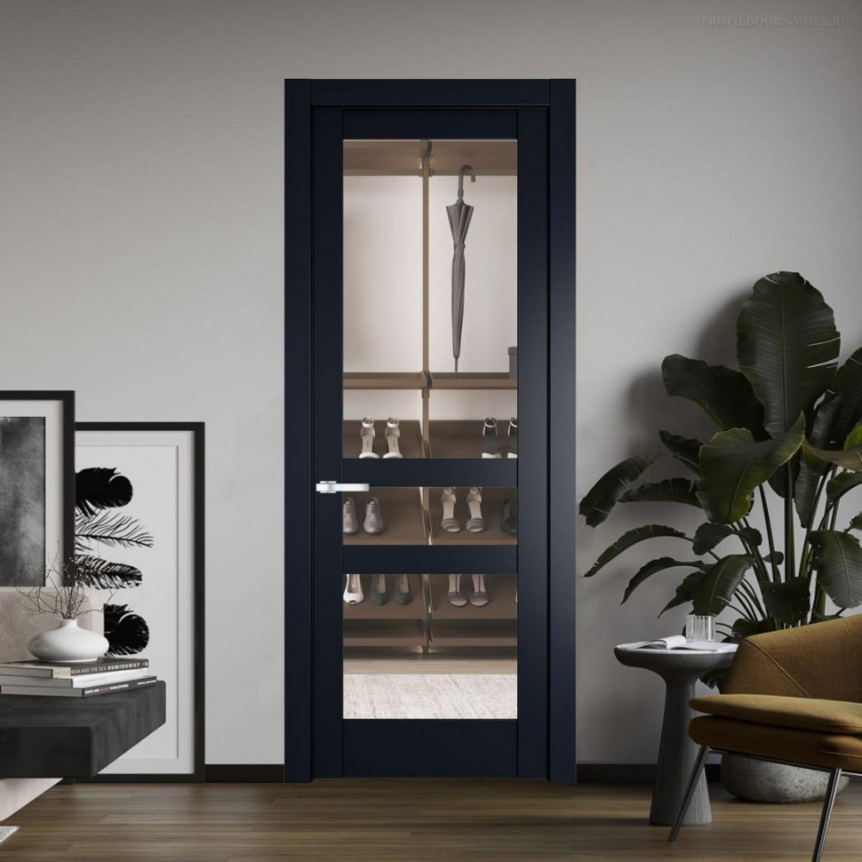 Межкомнатная дверь ProfilDoors 4.5.2 PD цвет Нэви Блу вставка Прозрачное