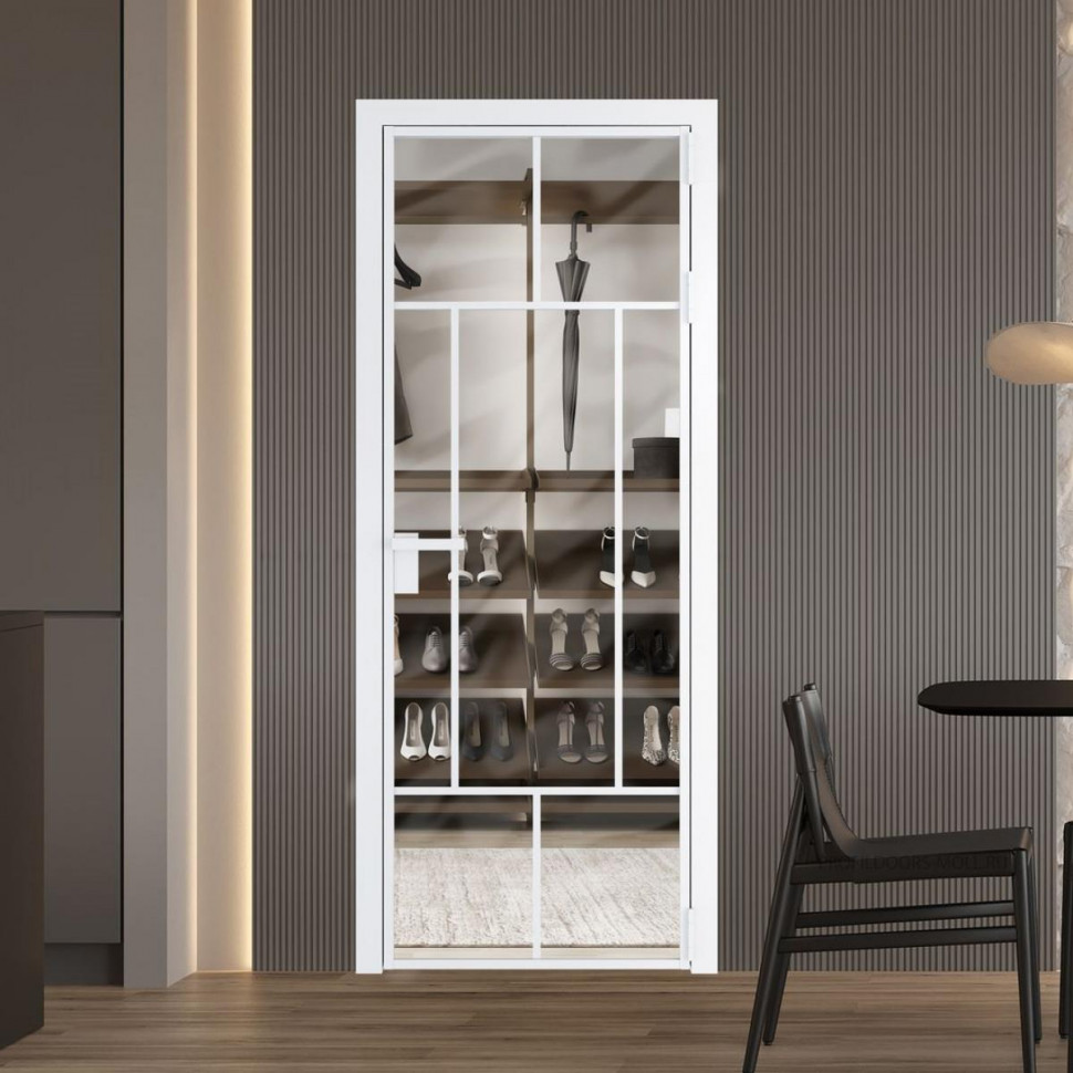 Межкомнатная дверь ProfilDoors 10 AG стекло Прозрачное цвет профиля Вайт