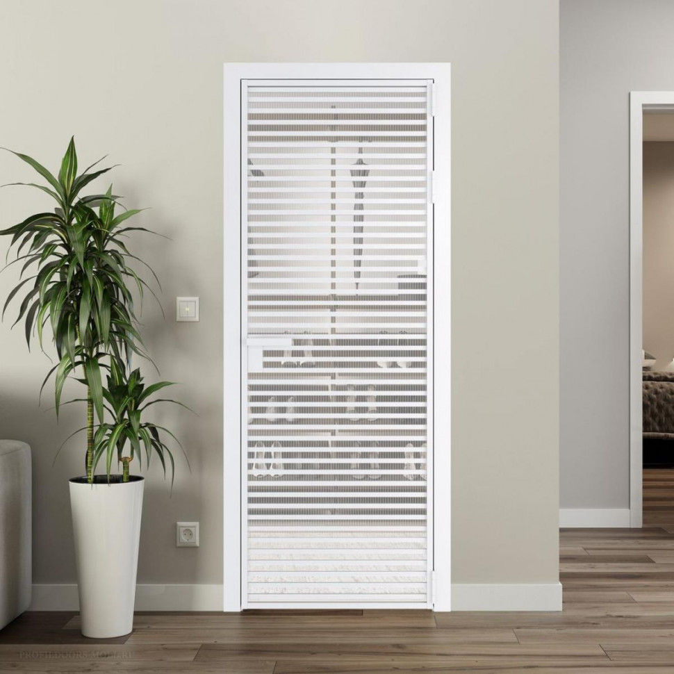 Межкомнатная дверь ProfilDoors 12 AG стекло Мору двухстороннее белое цвет профиля Вайт