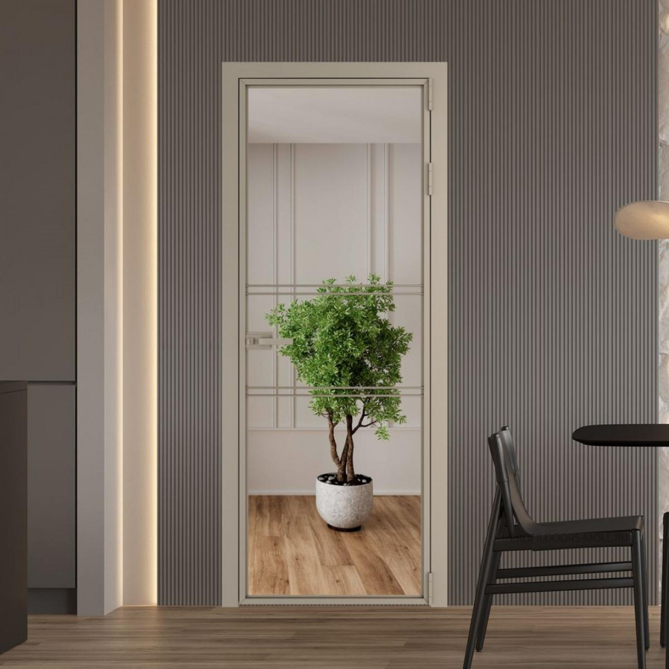 Межкомнатная дверь ProfilDoors 2 AX Зеркало профиль Никель матовый