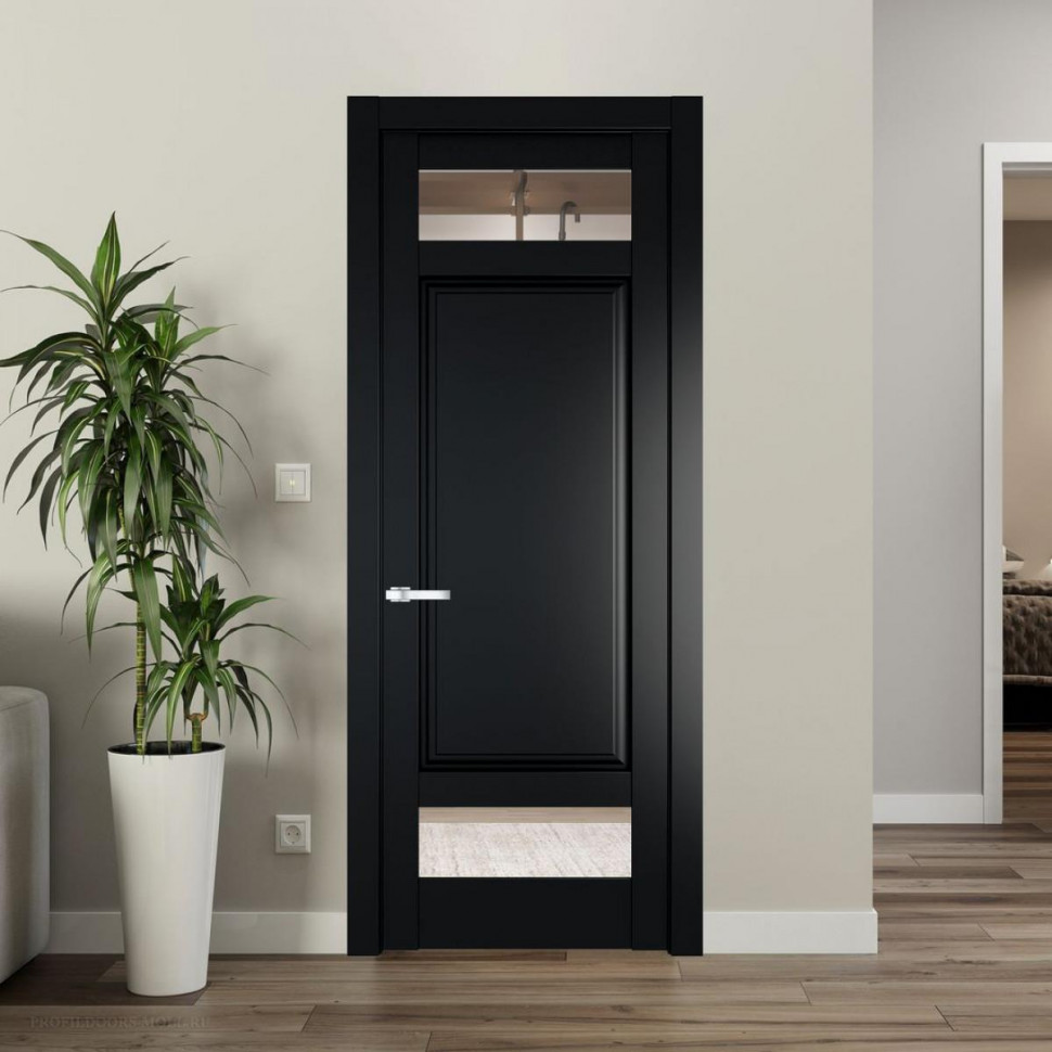 Межкомнатная дверь ProfilDoors 4.3.4 PD цвет Блэк вставка Прозрачное