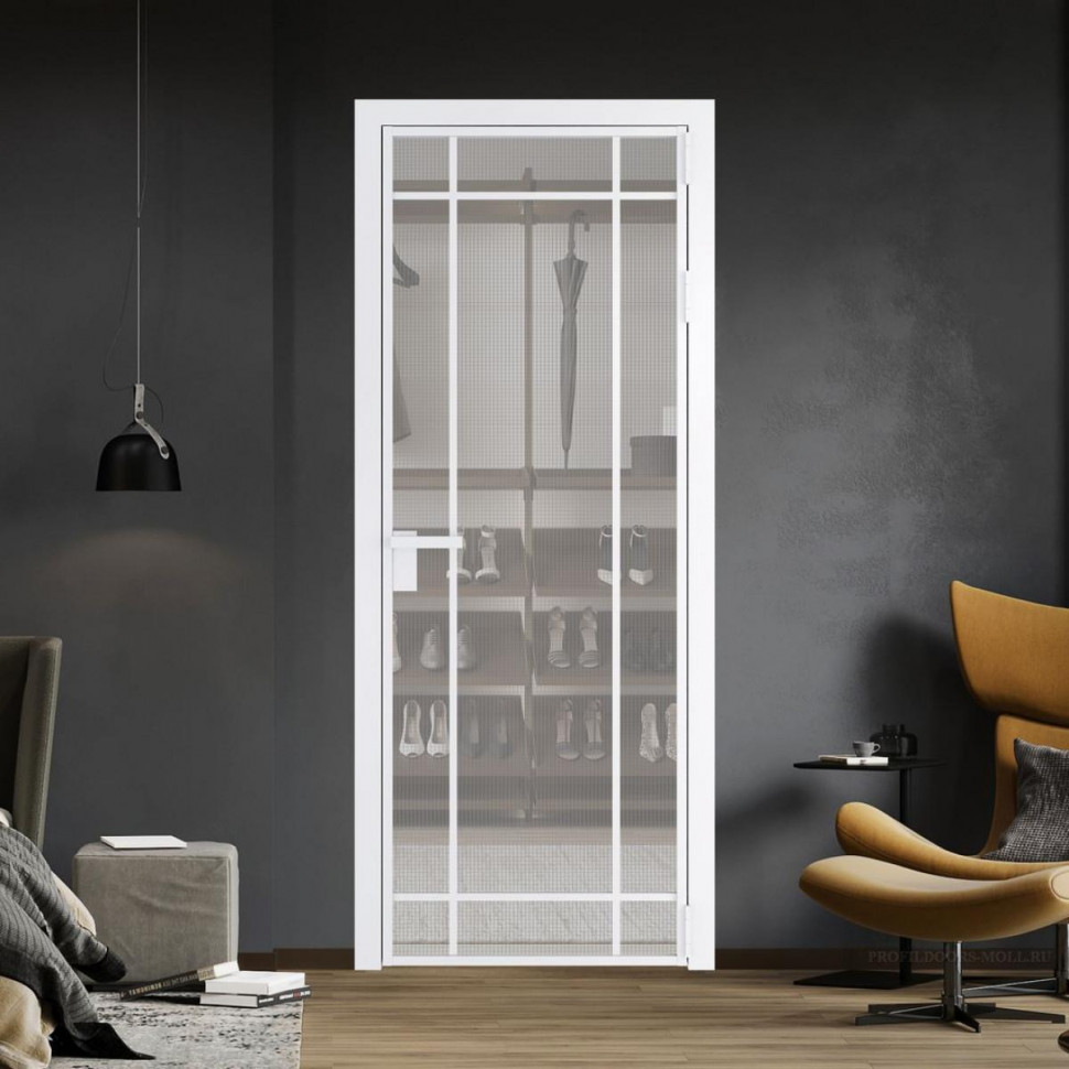 Межкомнатная дверь ProfilDoors 5 AG стекло Кризет цвет профиля Вайт