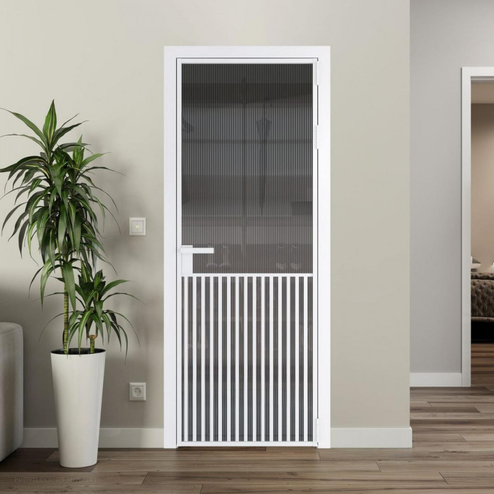 Межкомнатная дверь ProfilDoors 15 AG стекло Мору тонированное цвет профиля Вайт
