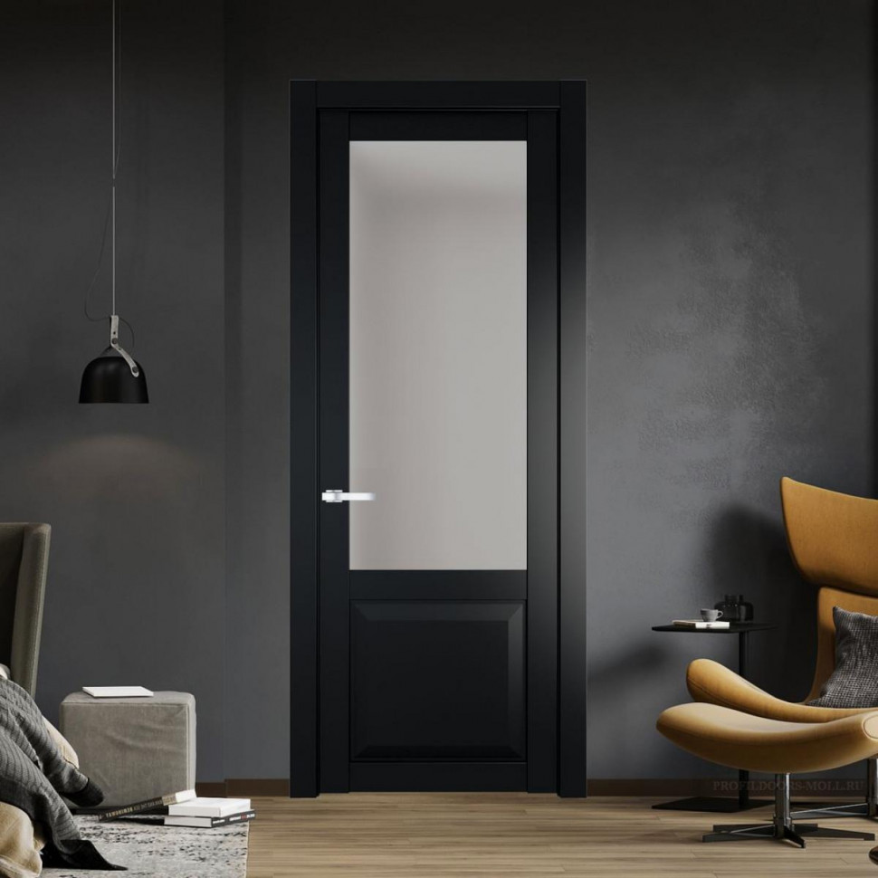 Межкомнатная дверь ProfilDoors 1.2.2 PD цвет Блэк вставка Матовое