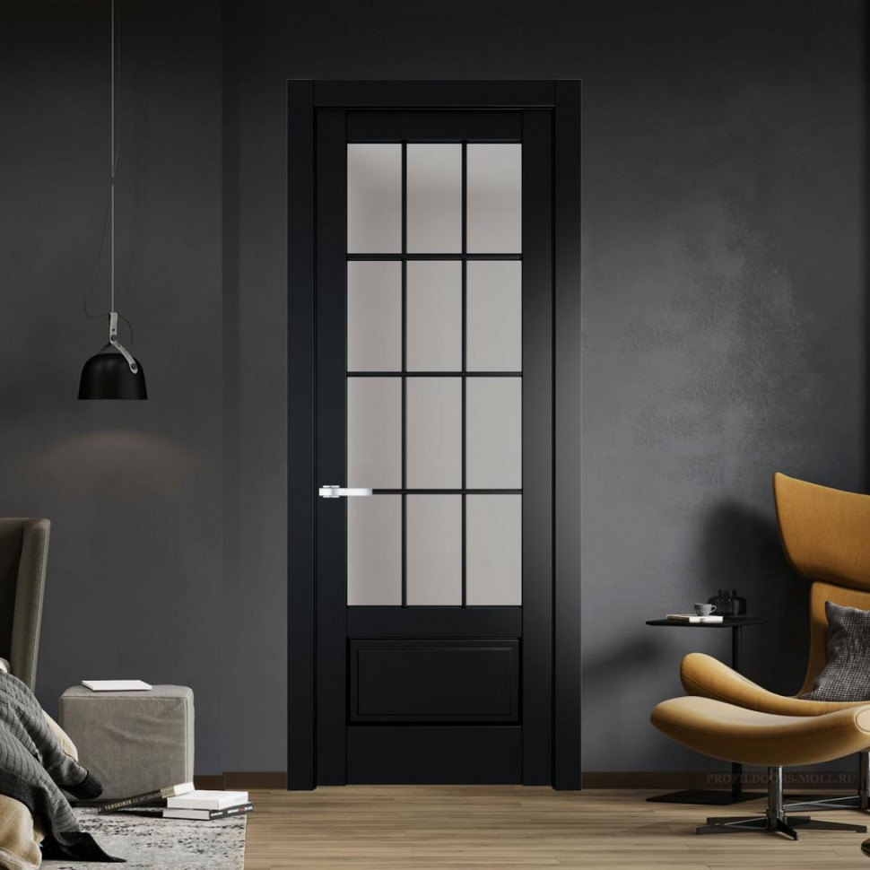 Межкомнатная дверь ProfilDoors 3.2.2 (р.12) PD цвет Блэк вставка Матовое