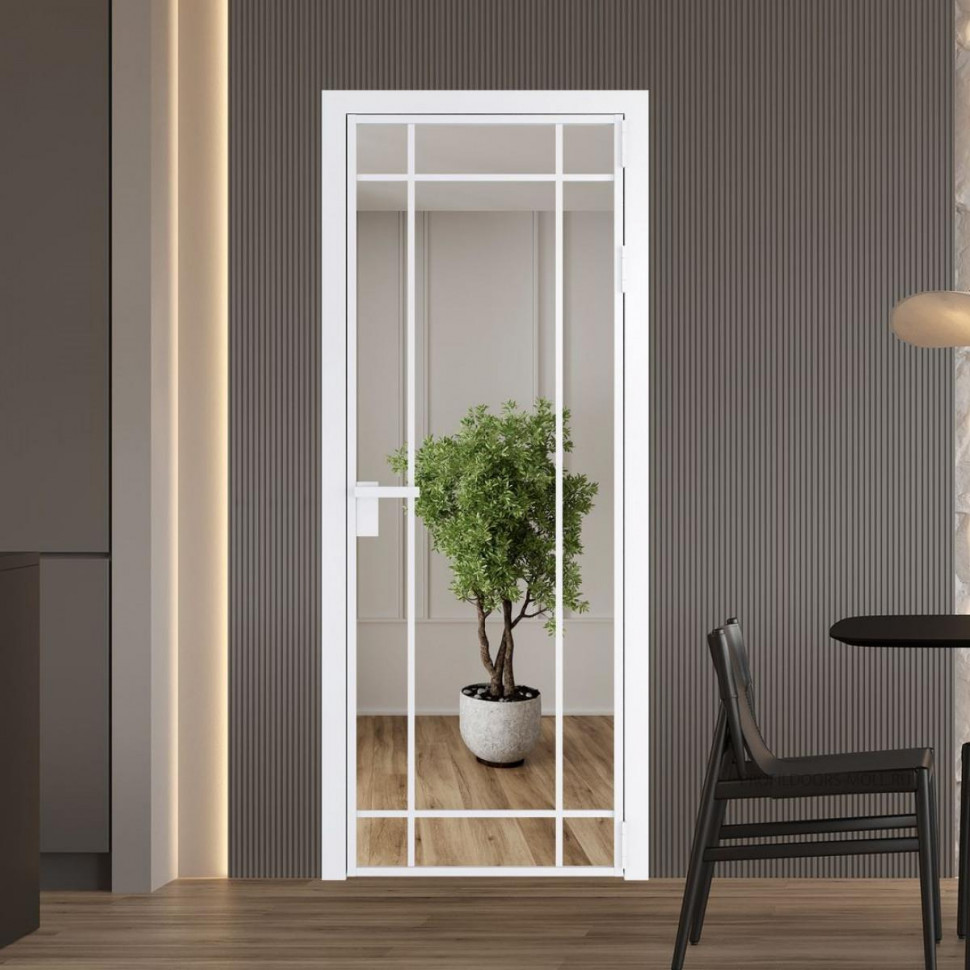 Межкомнатная дверь ProfilDoors 5 AG стекло Зеркало цвет профиля Вайт