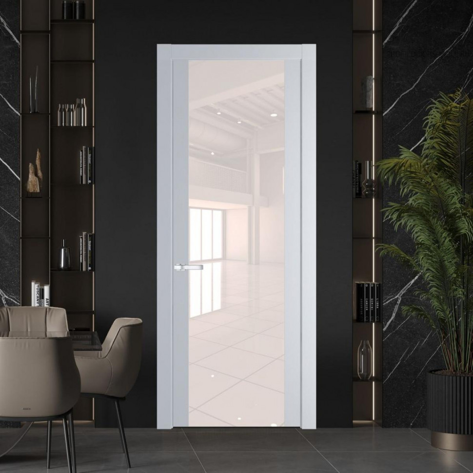 Межкомнатная дверь ProfilDoors 1.7P Лайт Грей Lacobel Перламутровый лак