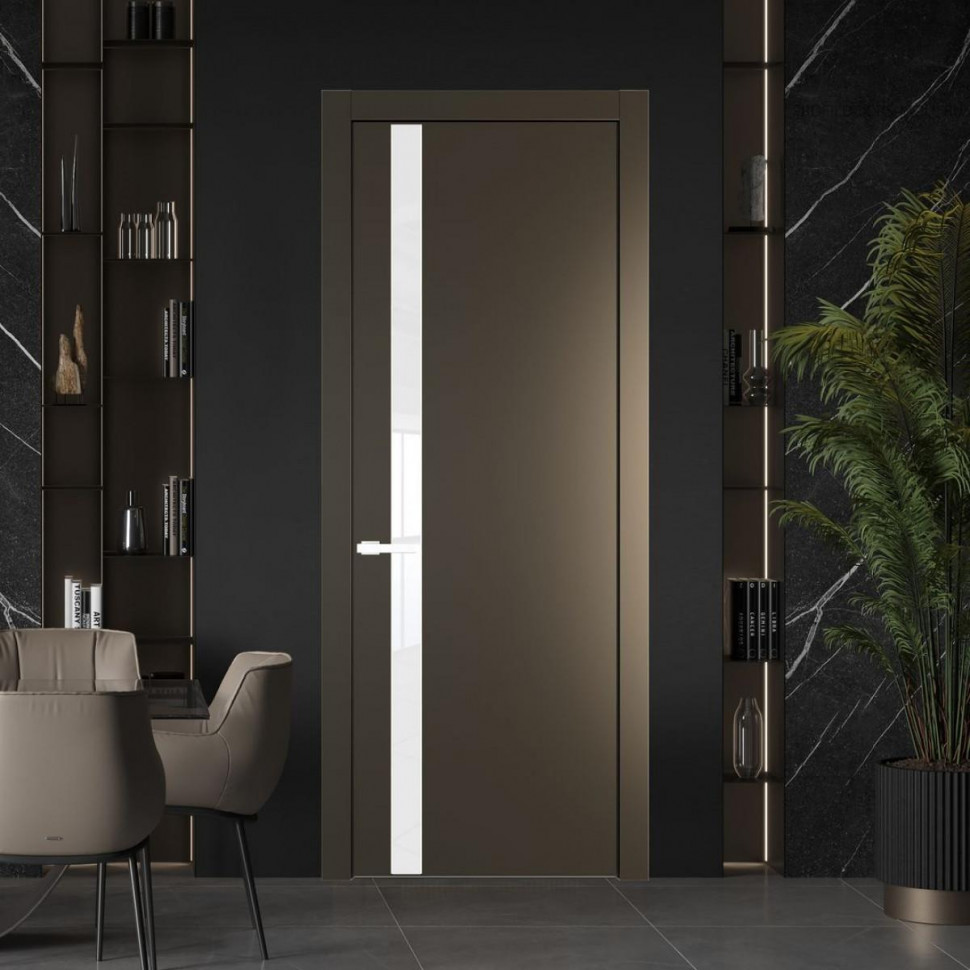 Межкомнатная дверь ProfilDoors 18 PW Перламутр бронза Лак классик молдинг Вайт