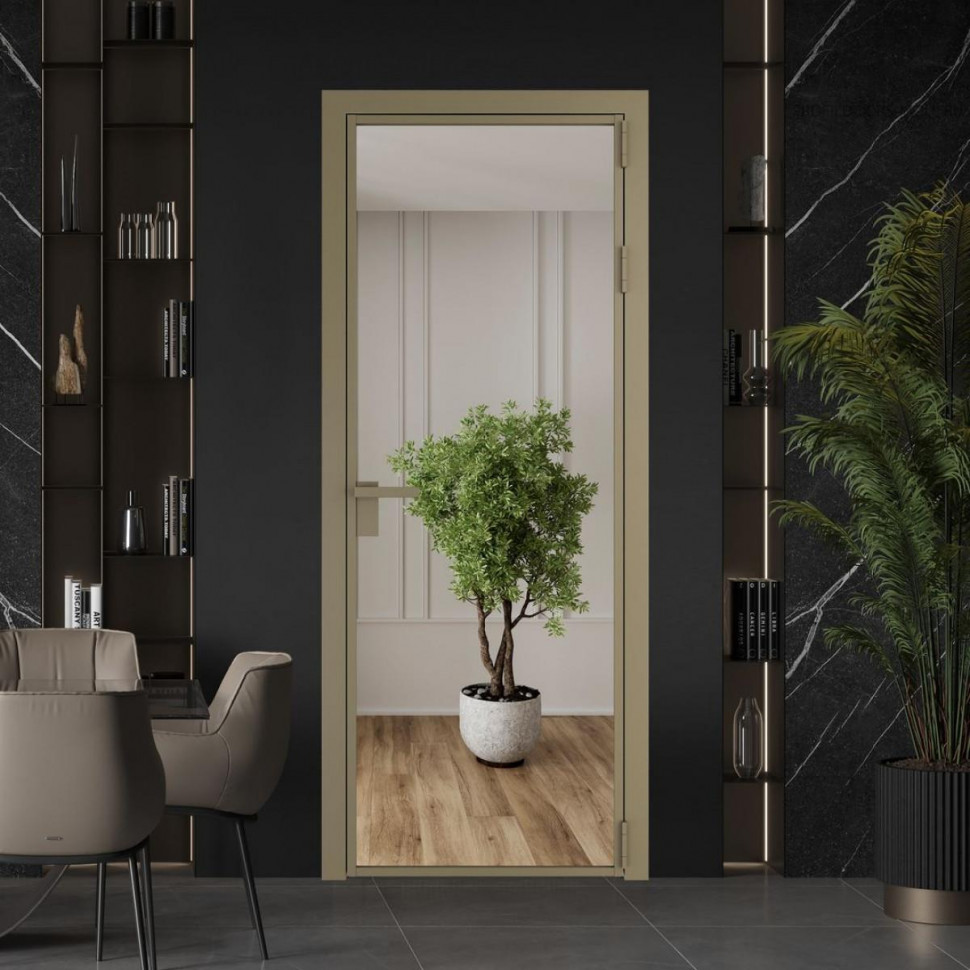 Межкомнатная дверь ProfilDoors 1 AG стекло Зеркало цвет профиля Шампань