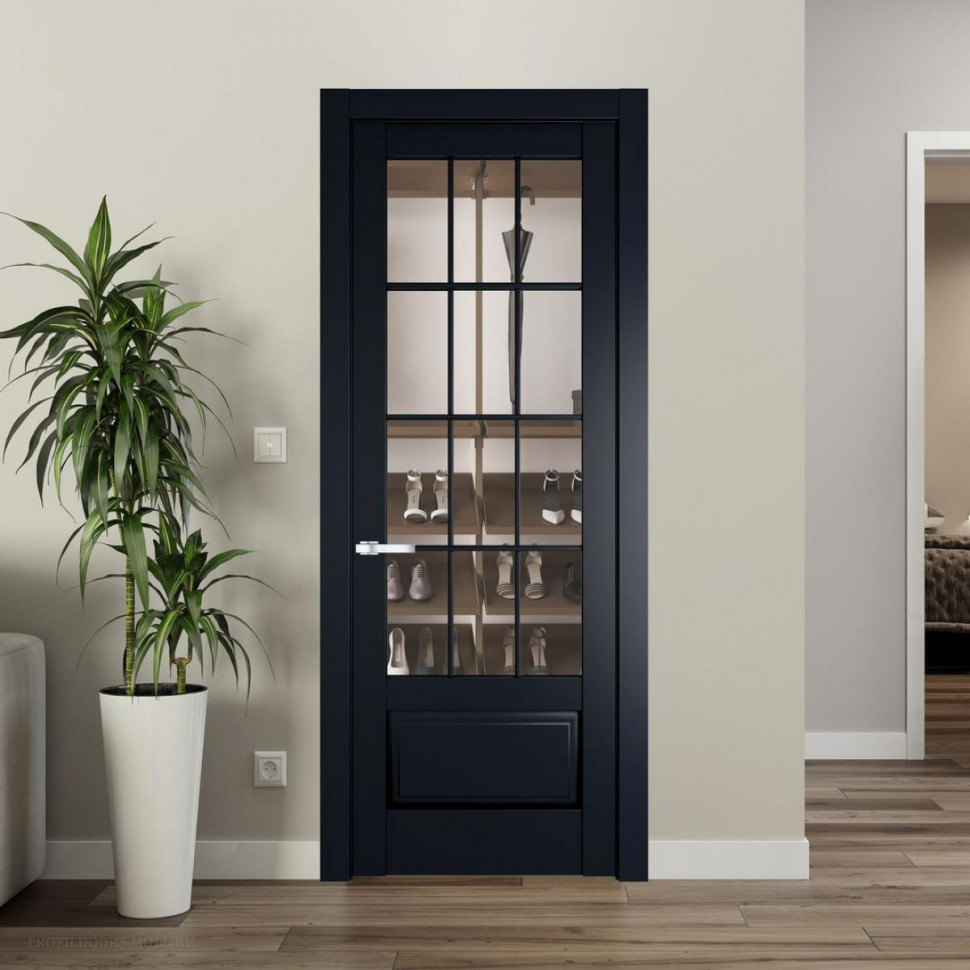 Межкомнатная дверь ProfilDoors 4.2.2 (р.12) PD цвет Нэви Блу вставка Прозрачное